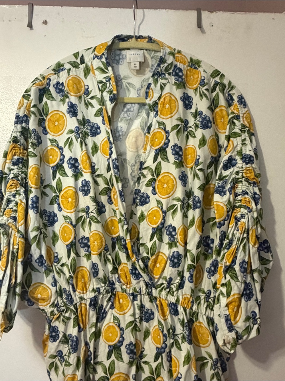 Maeve Lemon & Blueberry Print Blouse - Picture 2 of 6